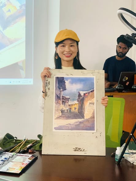 Watercolor Painting Demonstration at SLIIT School of Architecture.